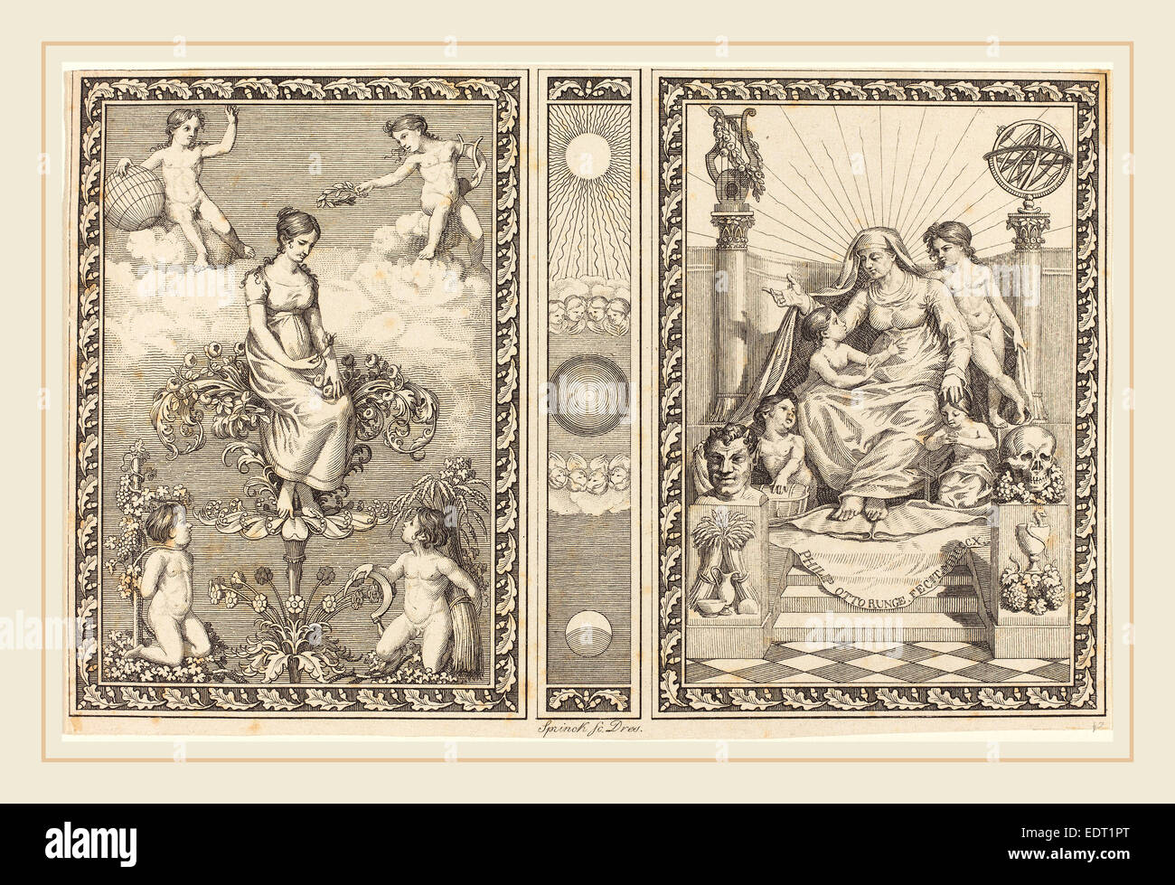 Philipp Otto Runge (allemand, 1777-1810), la conception pour Calendrier, gravure Banque D'Images