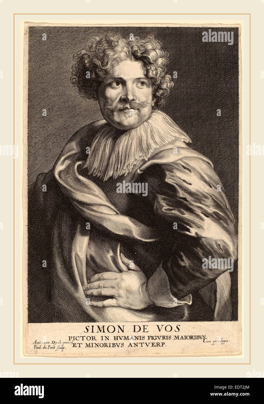 Paulus Pontius, d'après Sir Anthony Van Dyck (1603-1658), flamand, Simon de Vos, probablement 1626-1641, gravure Banque D'Images