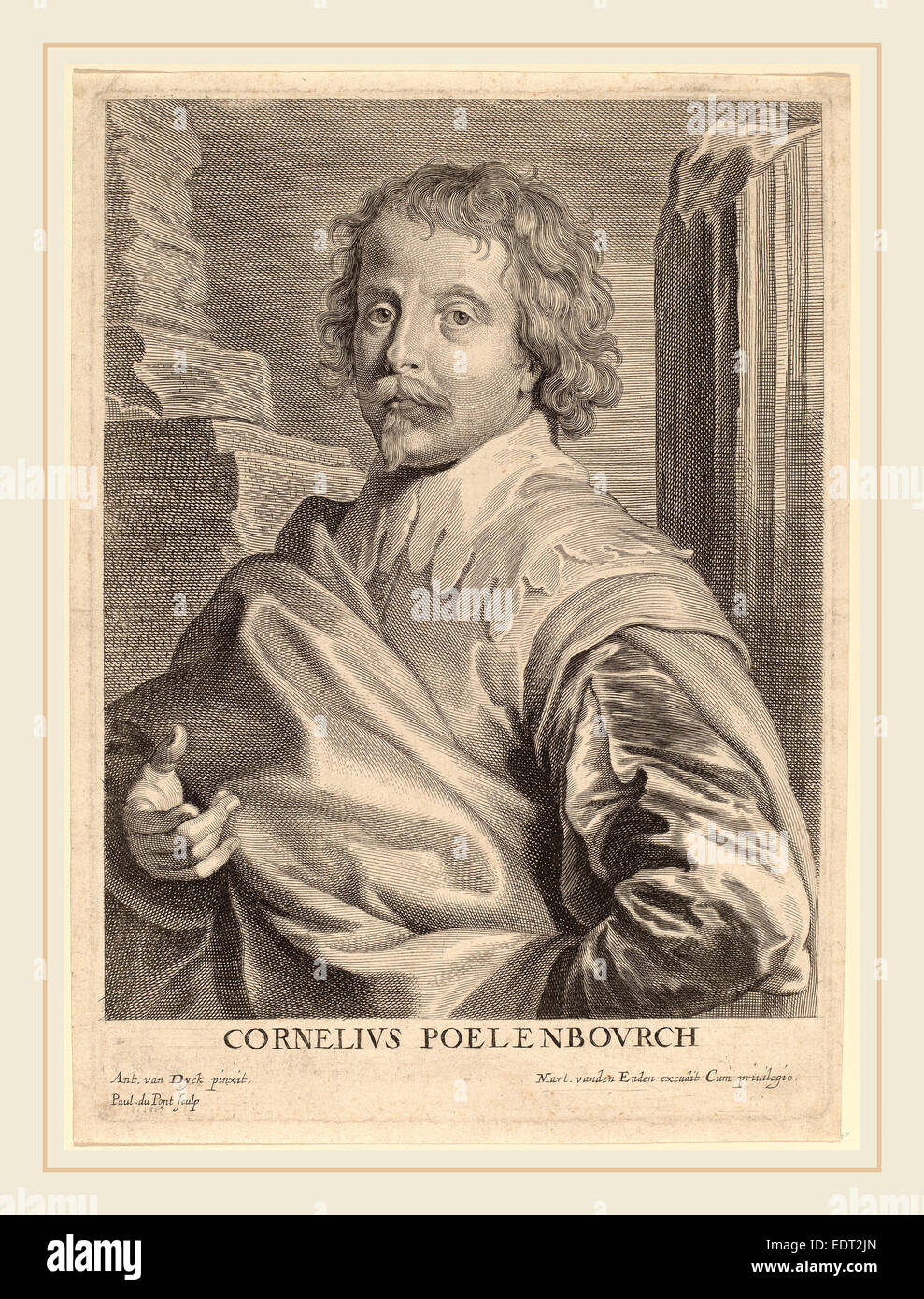 Paulus Pontius, d'après Sir Anthony Van Dyck (1603-1658), flamand, Cornelis van Poelenburgh, probablement 1626-1641, gravure Banque D'Images