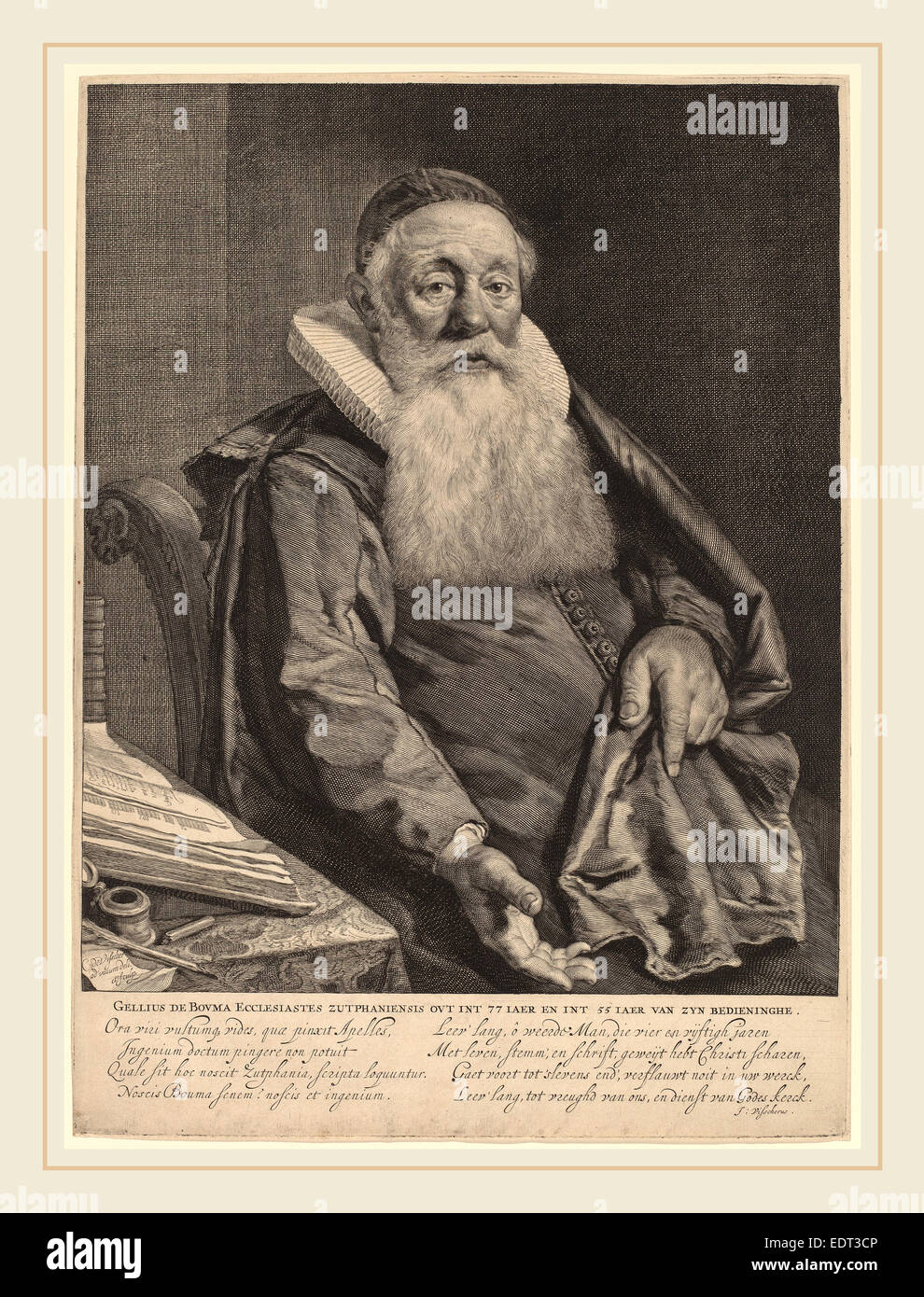 Cornelis Visscher (Néerlandais, 1629-1662), Gellius de Bouma, gravure et la gravure Banque D'Images