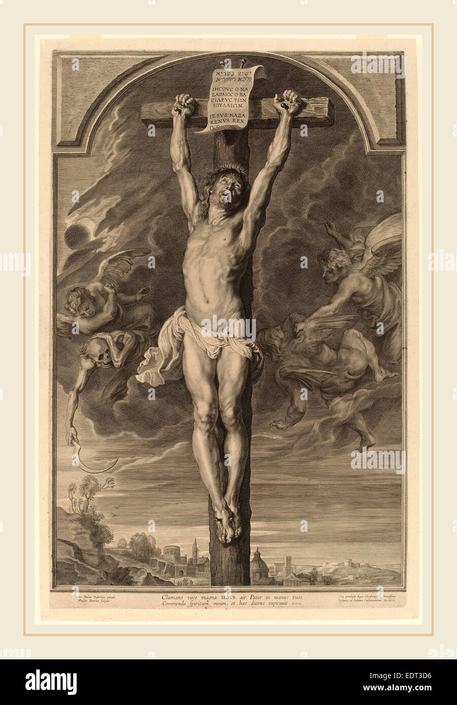Paulus Pontius, d'après Sir Peter Paul Rubens (1603-1658), flamand, Christ en croix, 1631, gravure Banque D'Images