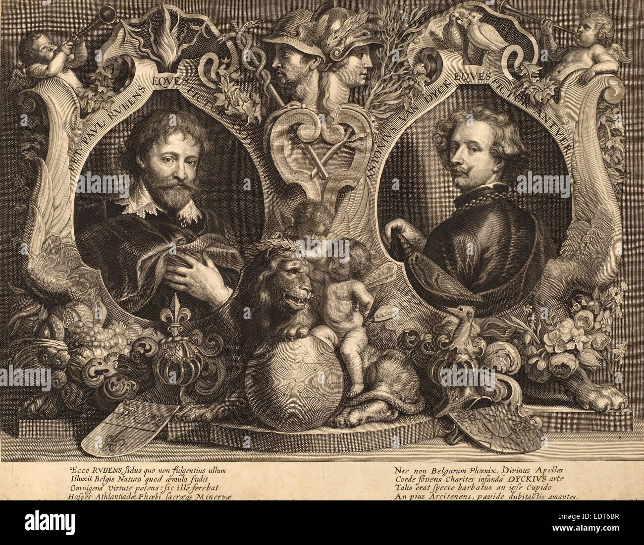 Paulus Pontius, d'après Sir Anthony Van Dyck et Erasmus Quellinus II (Flamand, 1603 - 1658), Rubens et van Dyck Banque D'Images