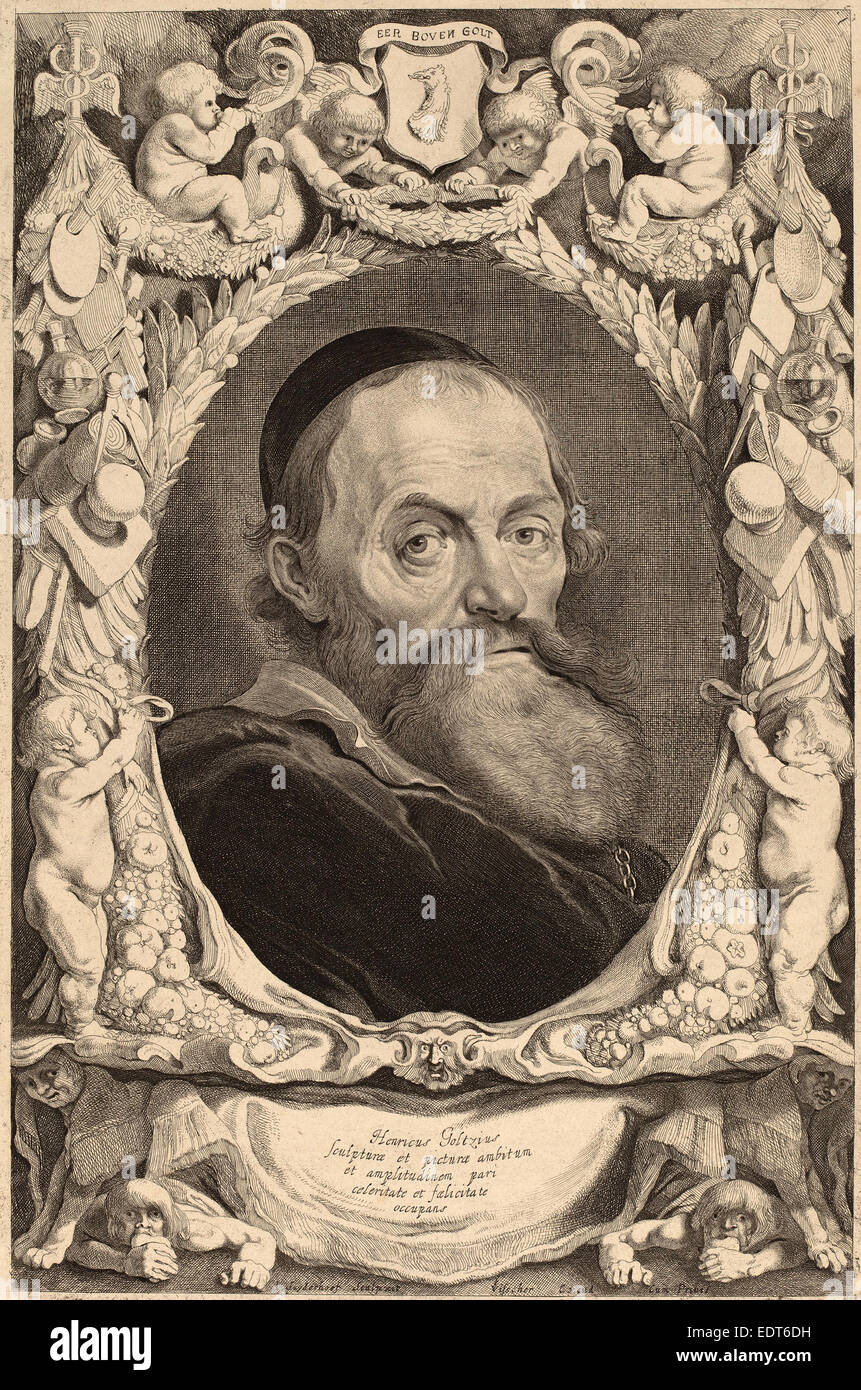 Suyderhoff Jonas (Néerlandais), ch. 1613 - 1686), Hendrik Goltzius, la gravure Banque D'Images