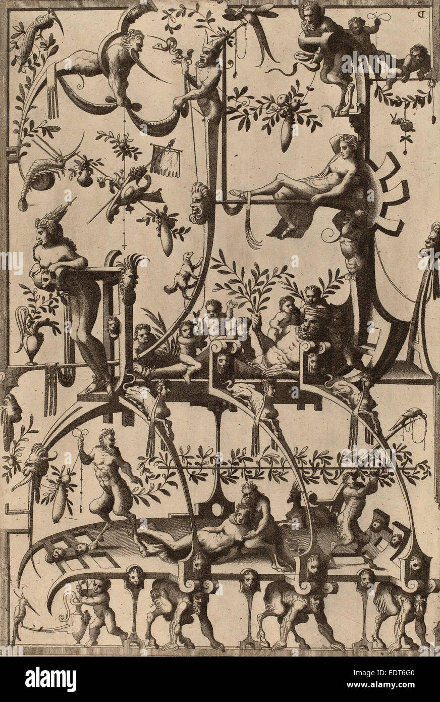 Cornelis Floris II (flamande, 1514 - 1575), l'Ornement, 1557, eau-forte et la gravure Banque D'Images