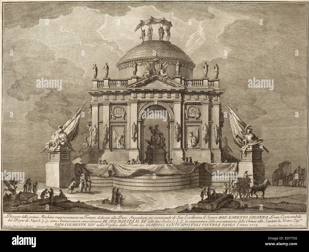 Giuseppe Vasi après Giuseppe Palazzi (designer) et Paolo Posi (architecte), Italien (1710 - 1782), un temple dédié à la paix Banque D'Images