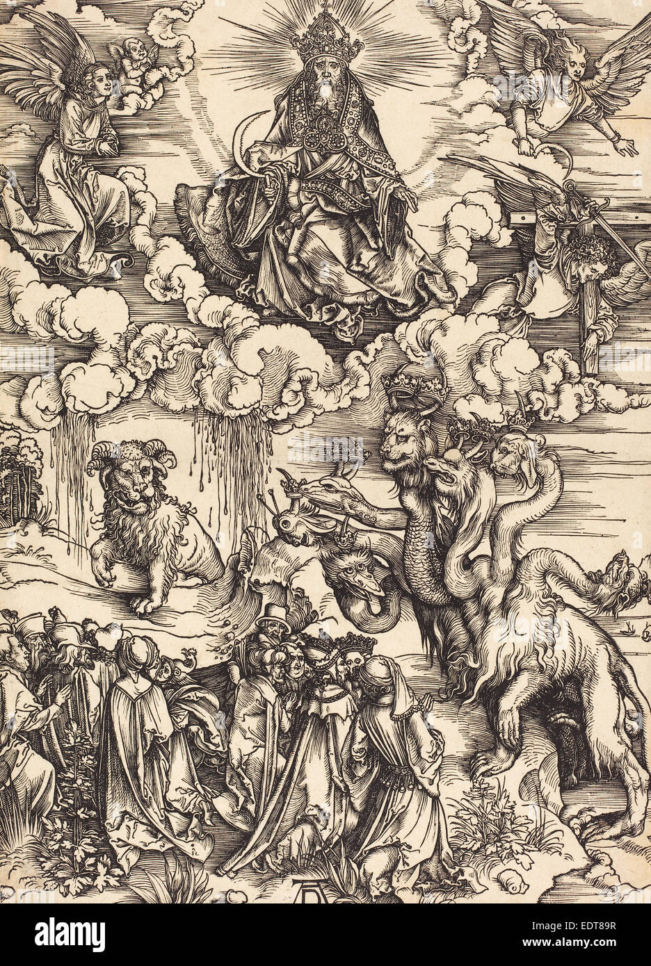 Albrecht Dürer (Allemand, 1471 - 1528), La Bête à deux cornes comme un agneau, probablement c. 1496-1498, gravure sur bois sur papier Banque D'Images