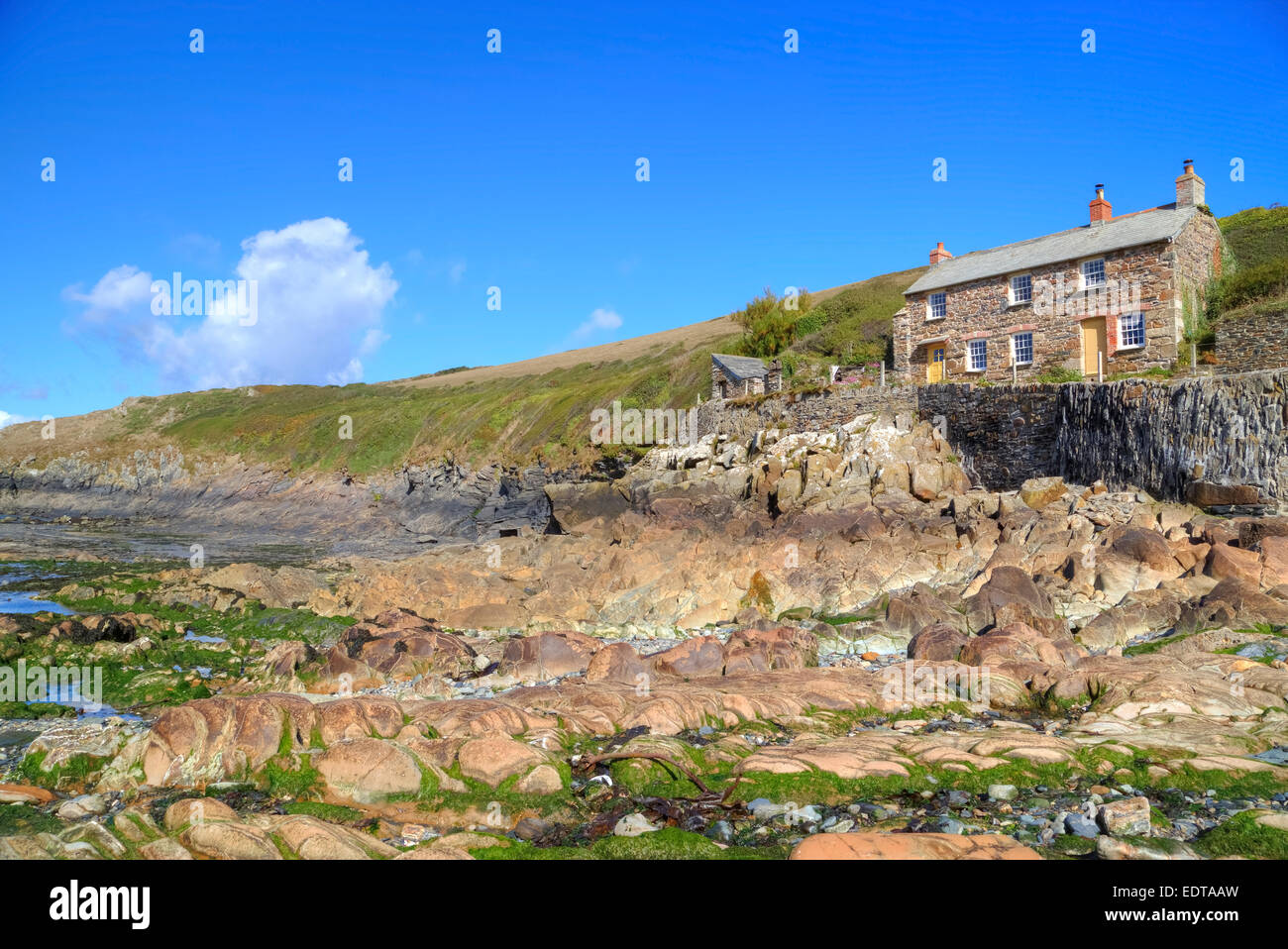 Cornwall, Angleterre, Royaume-Uni, Port Quin Banque D'Images