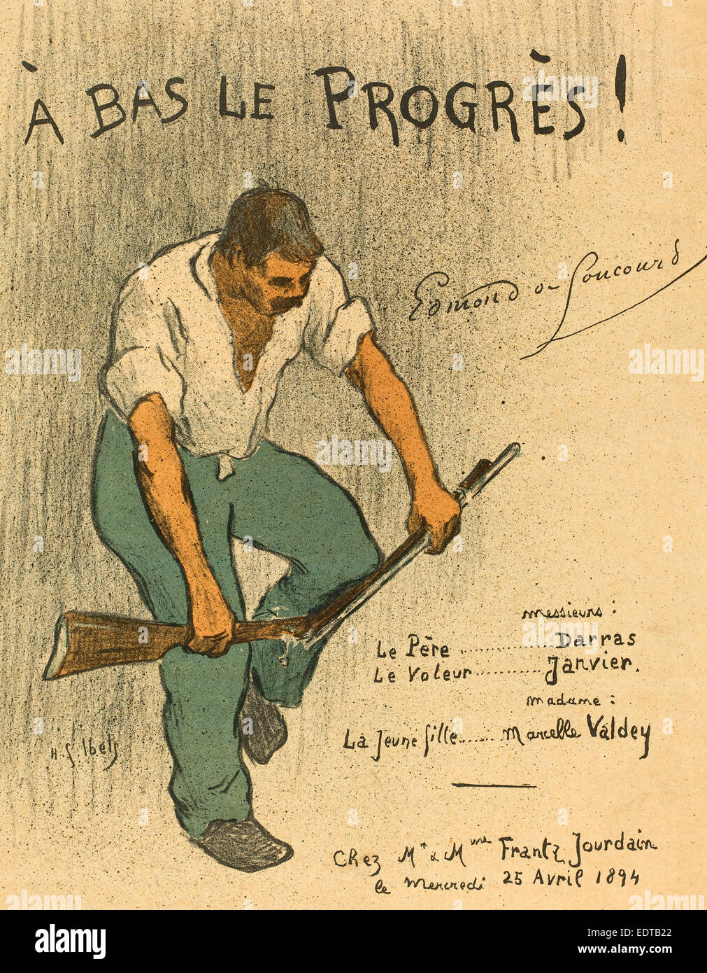 HenriGabriel Ibels (Français, 1867 1936), un bas Le Progrès !, 1894