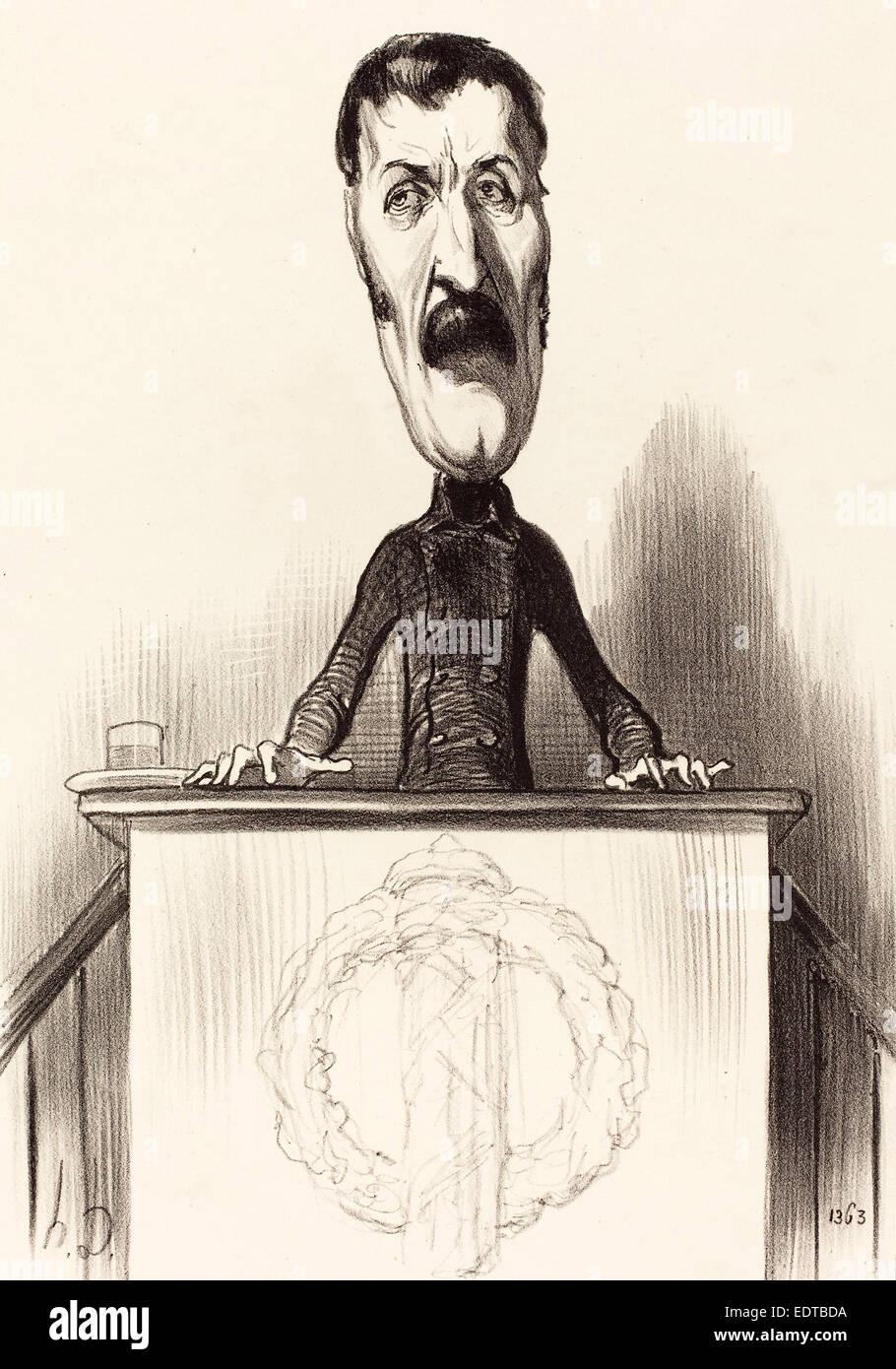 Honoré Daumier (Français, 1808 - 1879), Jules Bastide, lithographie, 1849 Banque D'Images