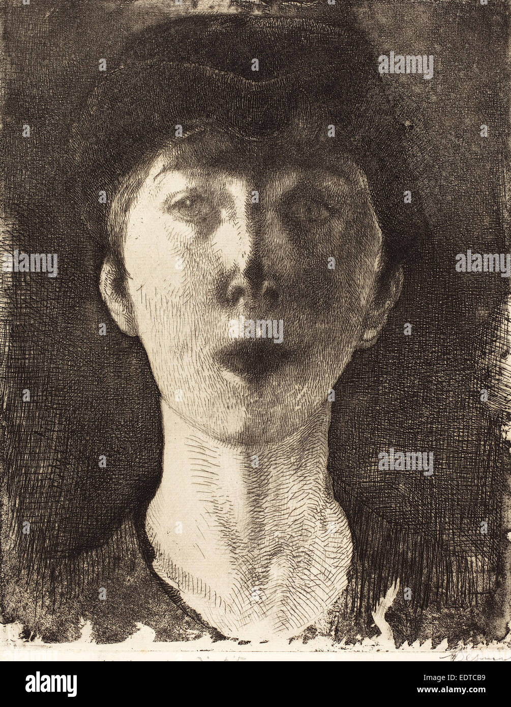 Albert Besnard, la Reine Elisabeth de Belgique (La Reine Élisabeth de Belgique), français, 1849 - 1934, 1917, eau-forte et aquatinte Banque D'Images