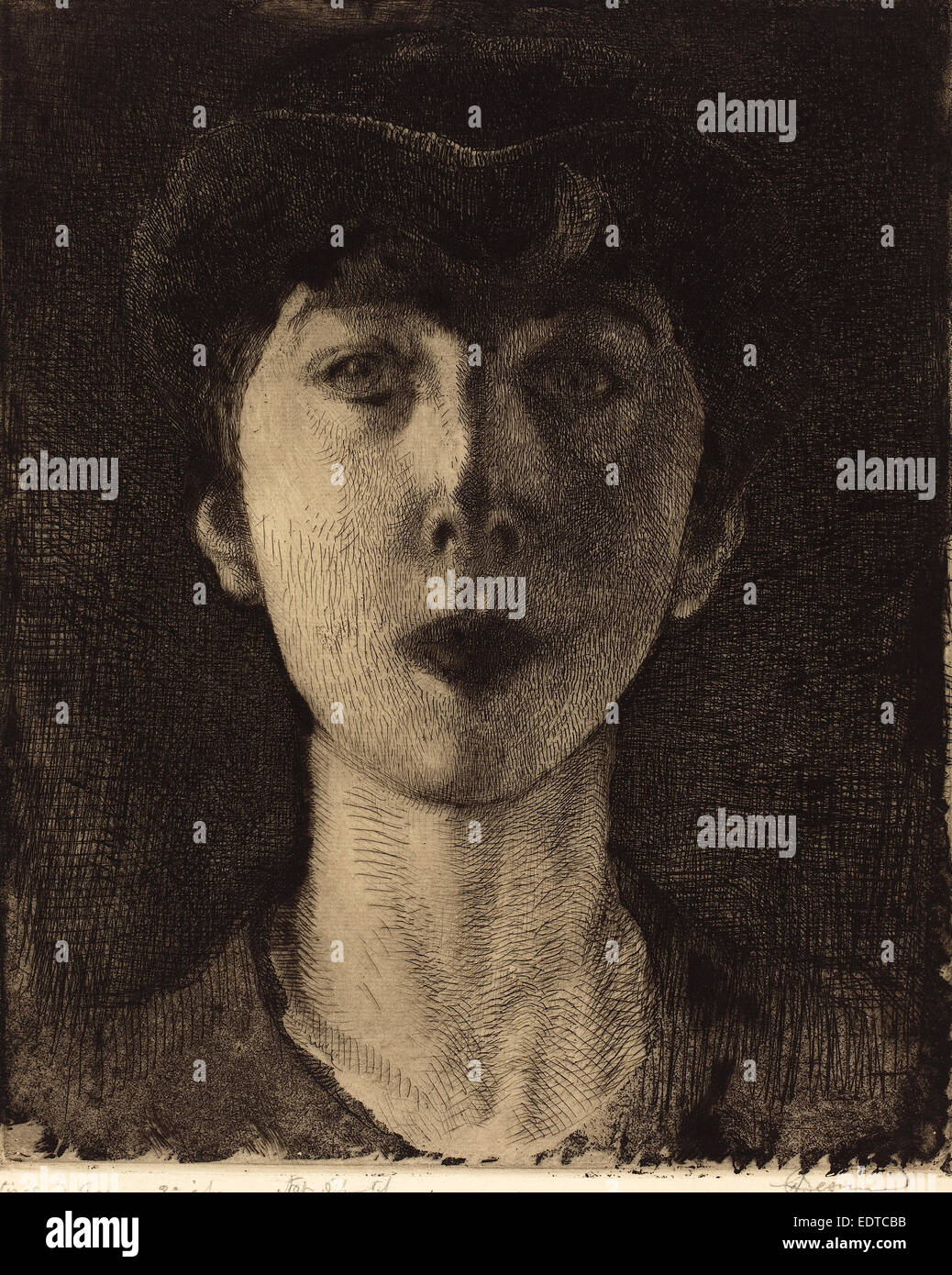 Albert Besnard, la Reine Elisabeth de Belgique (La Reine Élisabeth de Belgique), français, 1849 - 1934, 1917, eau-forte et aquatinte Banque D'Images