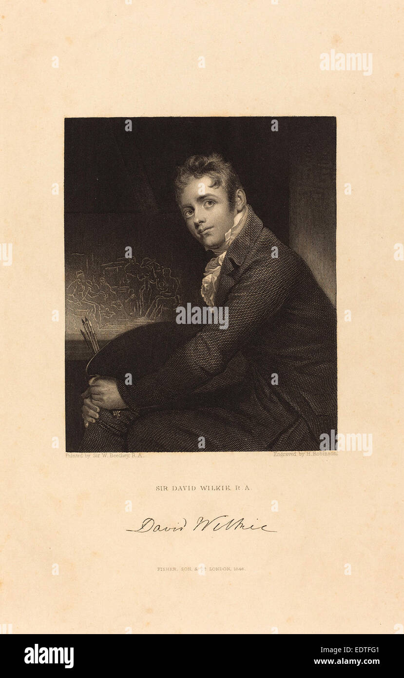 John Henry Robinson d'après sir William Beechey (britannique, 1796 - 1871), Sir David Wilkie, R.A., publié 1846, etching Banque D'Images