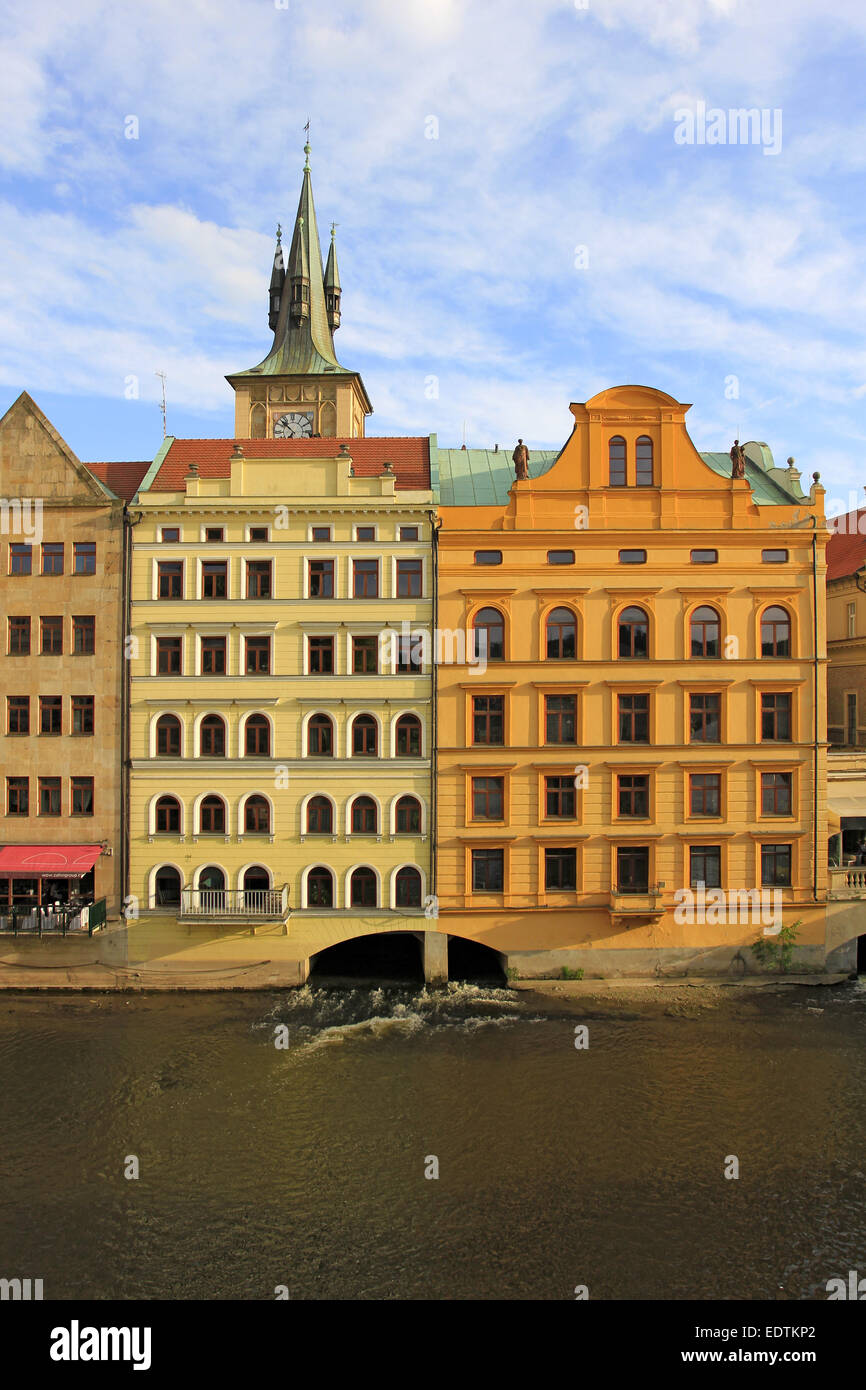 Tschechische Republik, Blick auf Hamburg an der Moldau,République tchèque, surplombant la Vltava Prague, Prague, Praha, République tchèque, République Banque D'Images