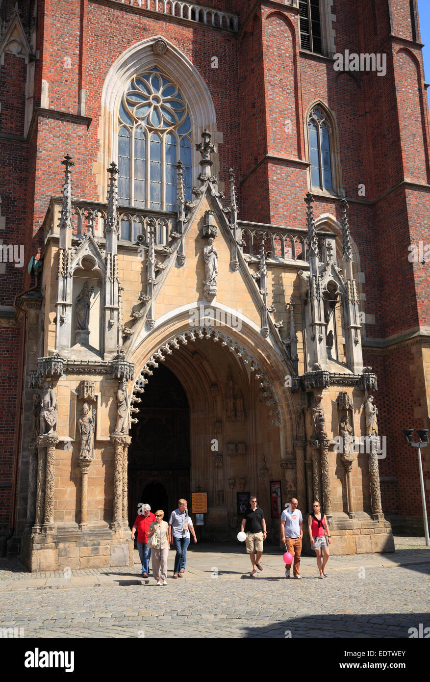 Entrée de la cathédrale Saint-Jean, l'île de la Cathédrale, Wroclaw, la Basse Silésie, Pologne, Europe Banque D'Images