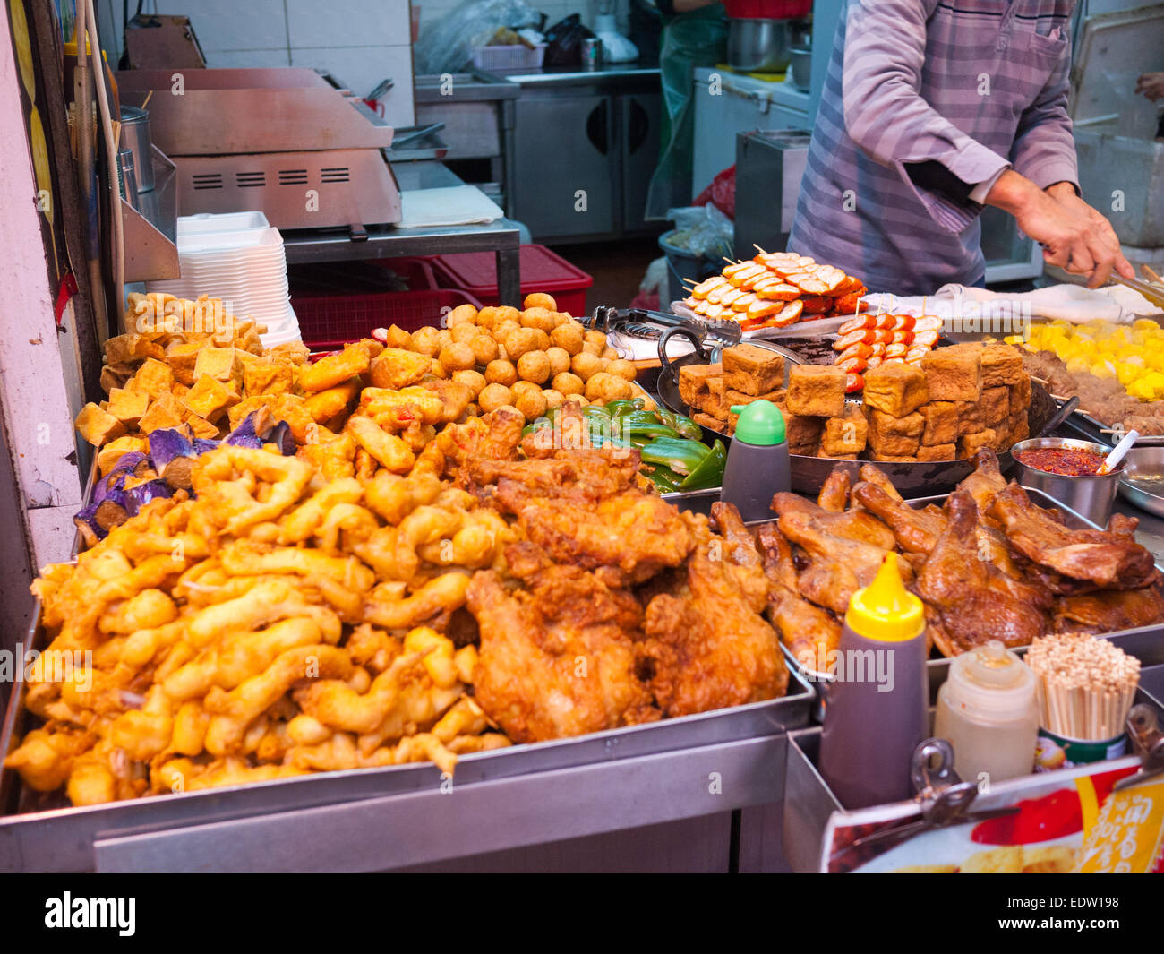 L'alimentation de rue de Hong Kong 2015 Banque D'Images