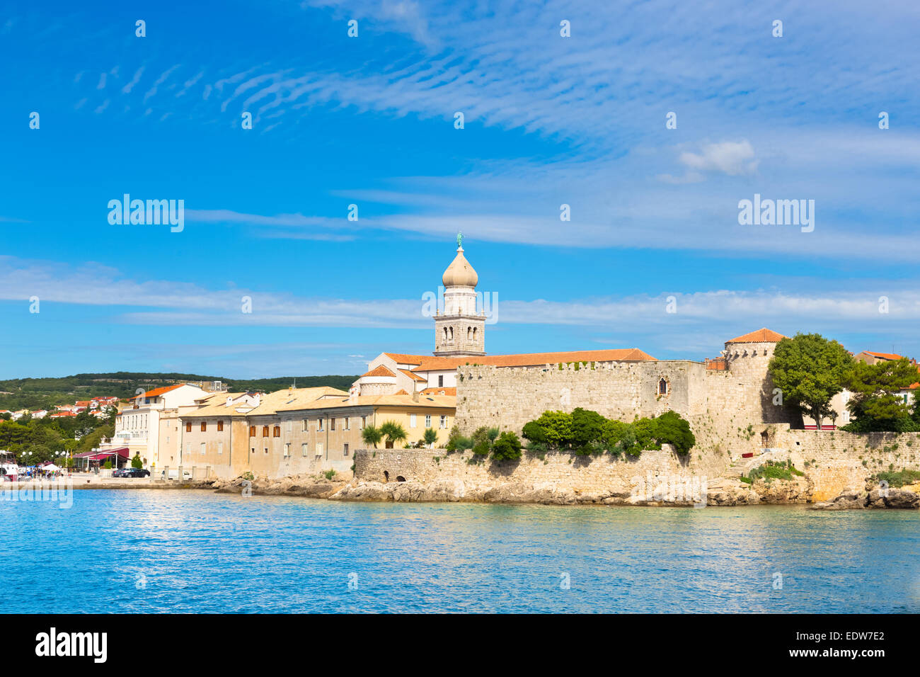 La ville de Krk, Croatie, Méditerranée, Europe Banque D'Images