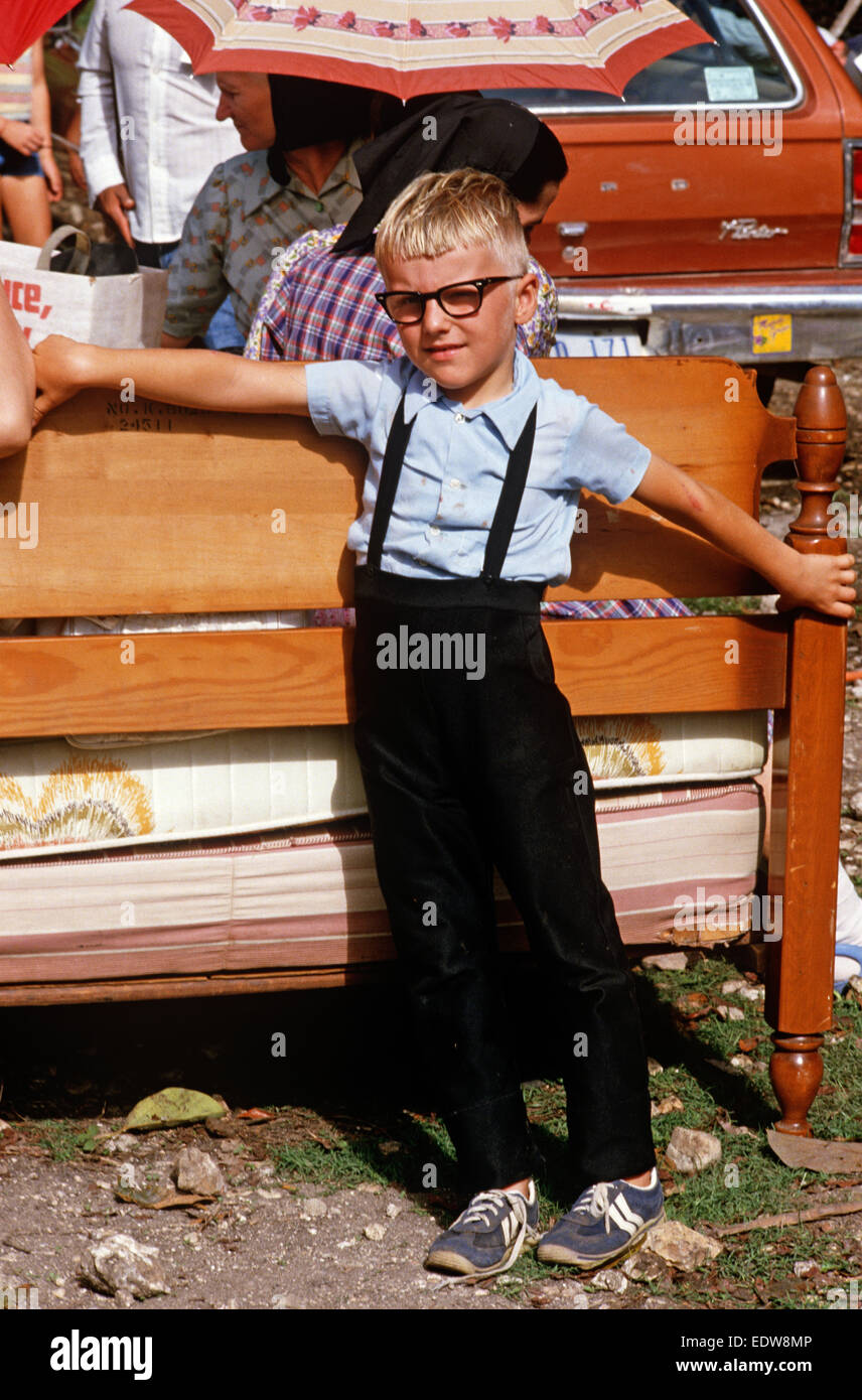 Les Mennonites à Spanish Lookout Community farm vente aux enchères, Belize, en Amérique centrale, Juin 1985 Banque D'Images