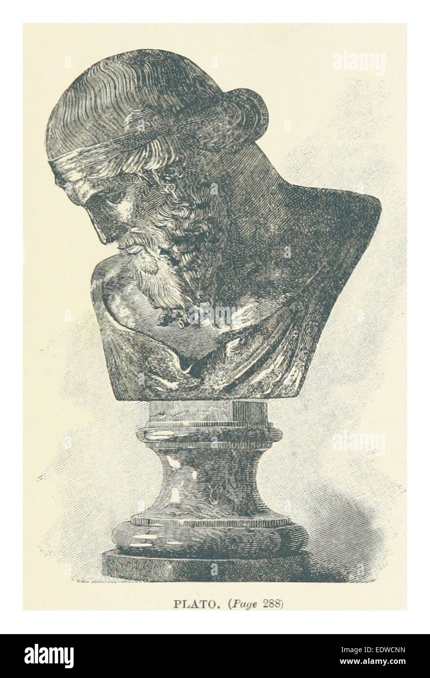Cette illustration de Church de 1893 représente le philosophe Platon, figure centrale de la philosophie occidentale. L’image capture l’essence de la pensée de Platon, soulignant son influence sur le discours philosophique et l’héritage intellectuel de la Grèce antique. Banque D'Images