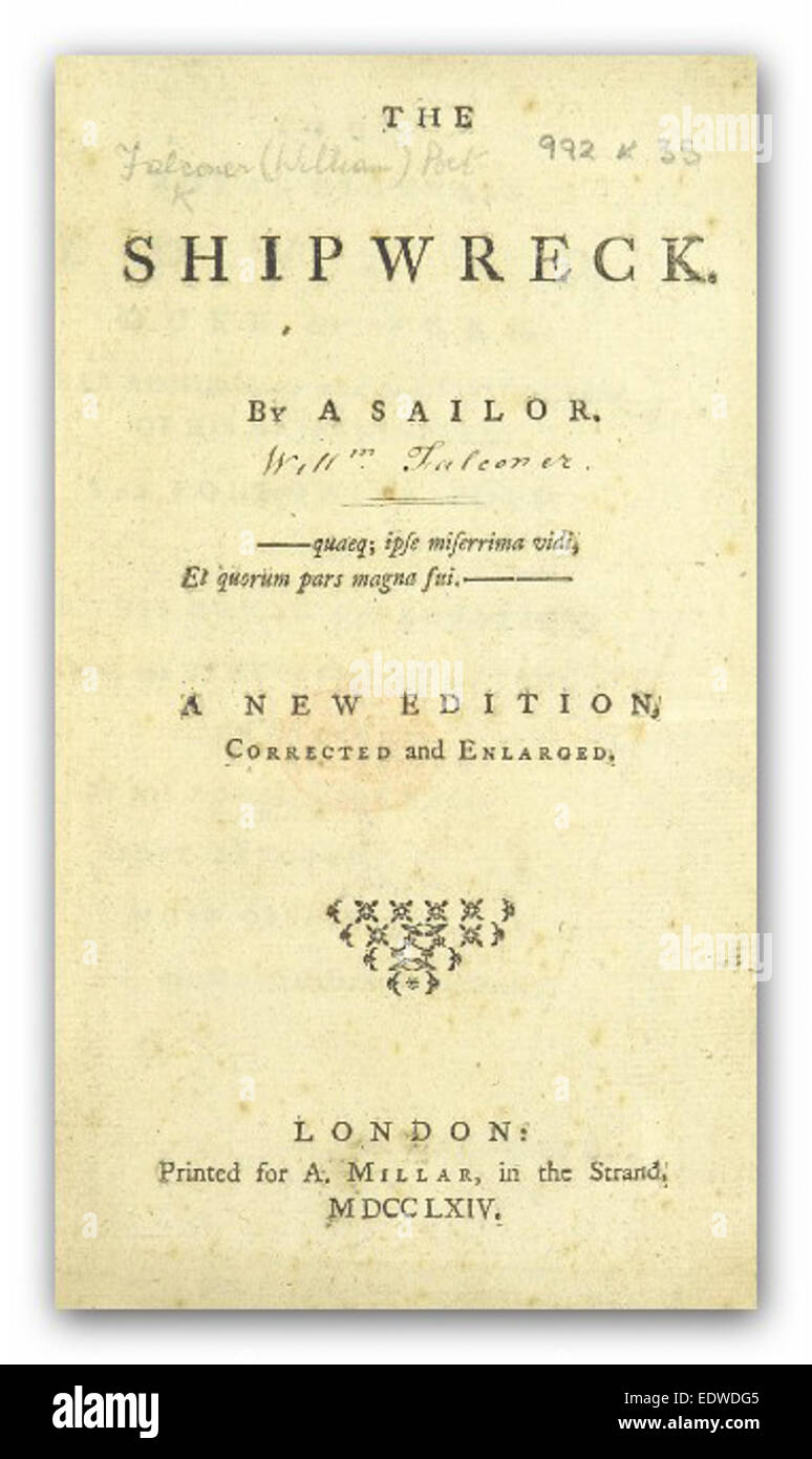 FALCONER(1764) l'épave Banque D'Images