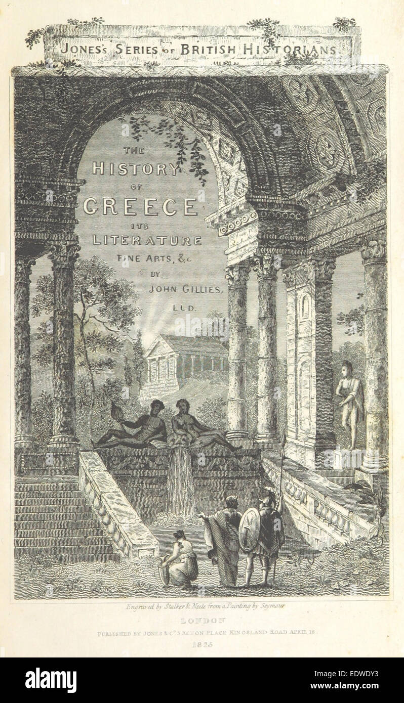 GILLIES(1825) UNE histoire de la Grèce antique Banque D'Images