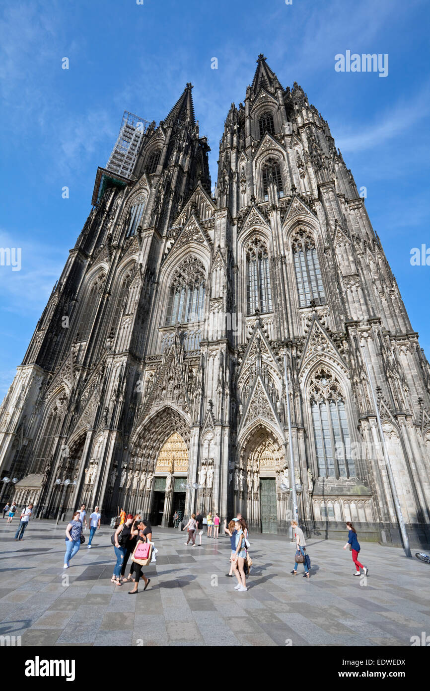 La cathédrale de Cologne (Hohe Domkirche St. Petrus), Cologne, Rhénanie du Nord-Westphalie, Allemagne Banque D'Images