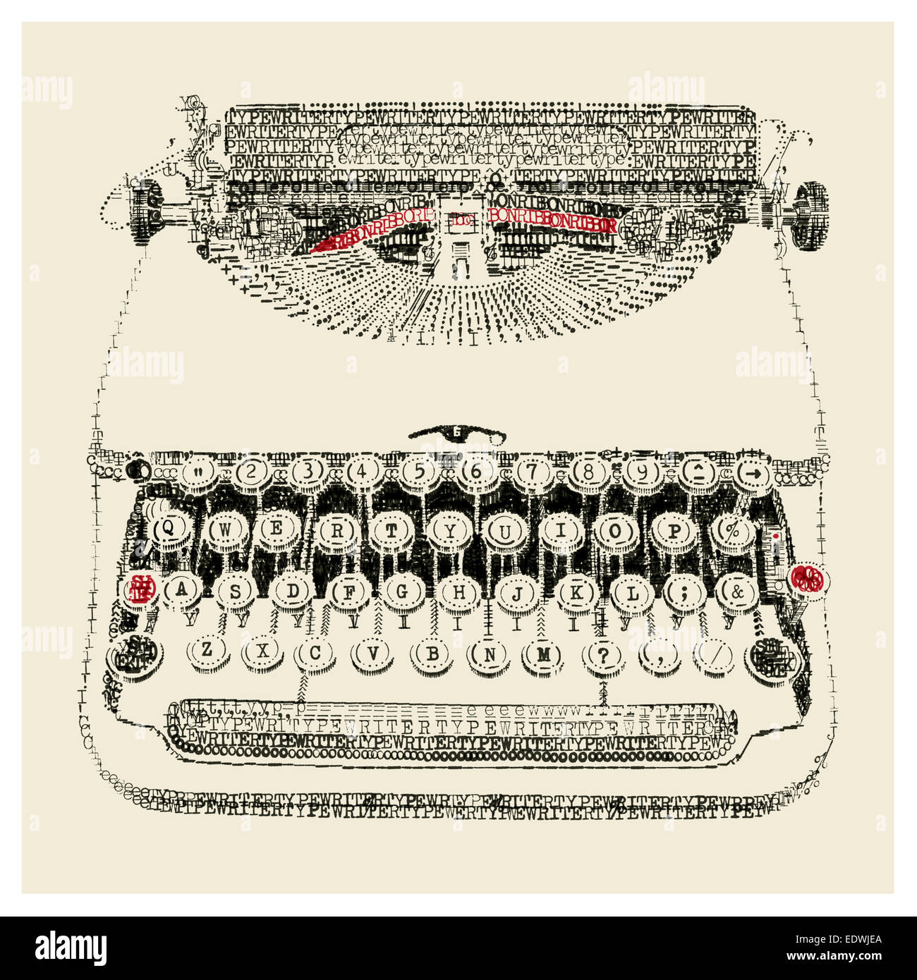 En machine à écrire typewriter art illustration Banque D'Images