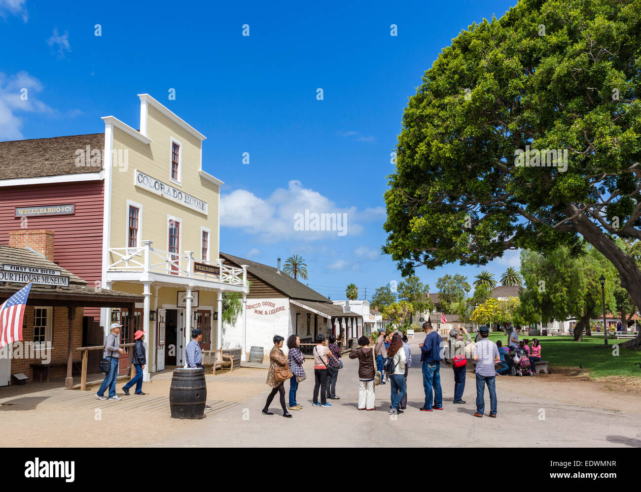 Groupe d''extérieur de la Wells Fargo Museum dans la vieille ville historique de San Diego, Californie, USA Banque D'Images