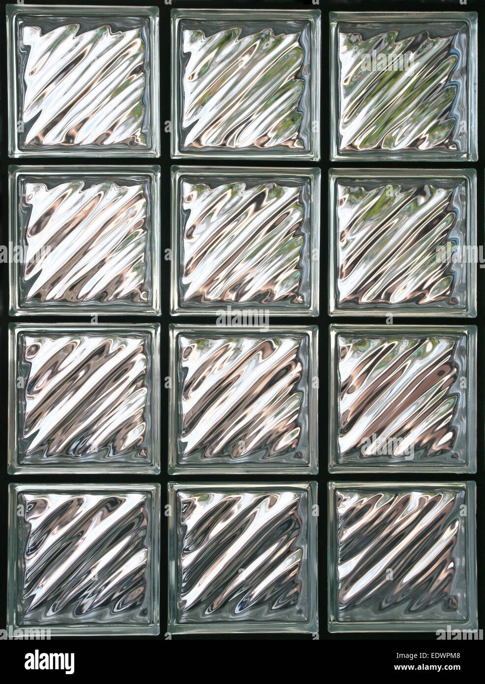 Mur de briques de verre Banque D'Images