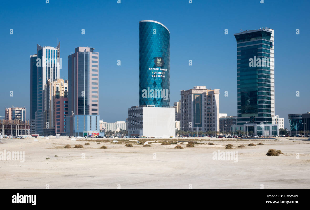 La construction de nouveaux immeubles de bureaux sur un terrain près de la capitale Manama, Bahrain Seef dans Banque D'Images