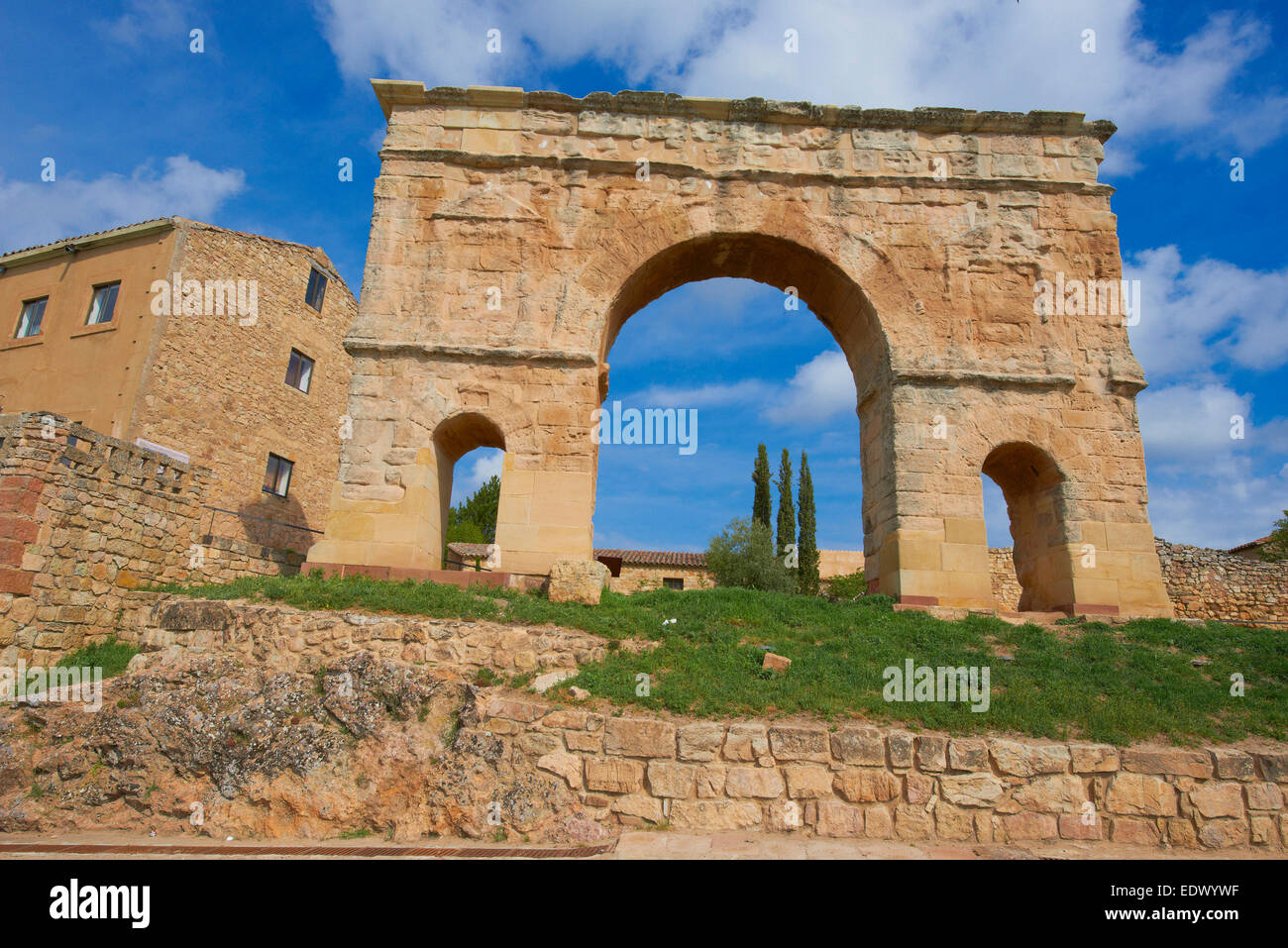 Medinaceli, arc romain, la province de Soria, Castilla Leon Banque D'Images