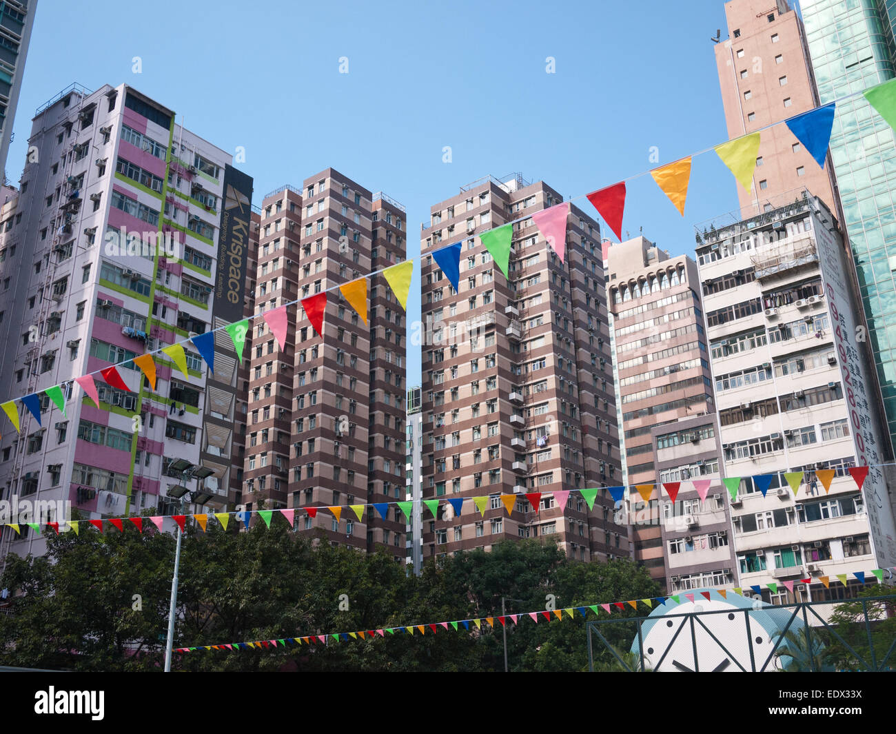 Hong Kong 2015 - bâtiment grand tours d'habitation à Wan Chai Banque D'Images