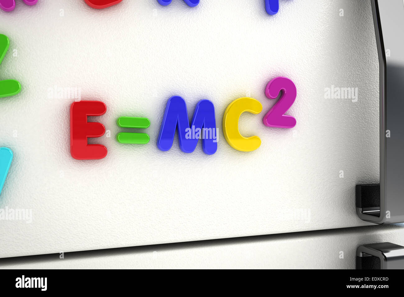 L'équivalence masse énergie - lettres écrites avec aimant Banque D'Images
