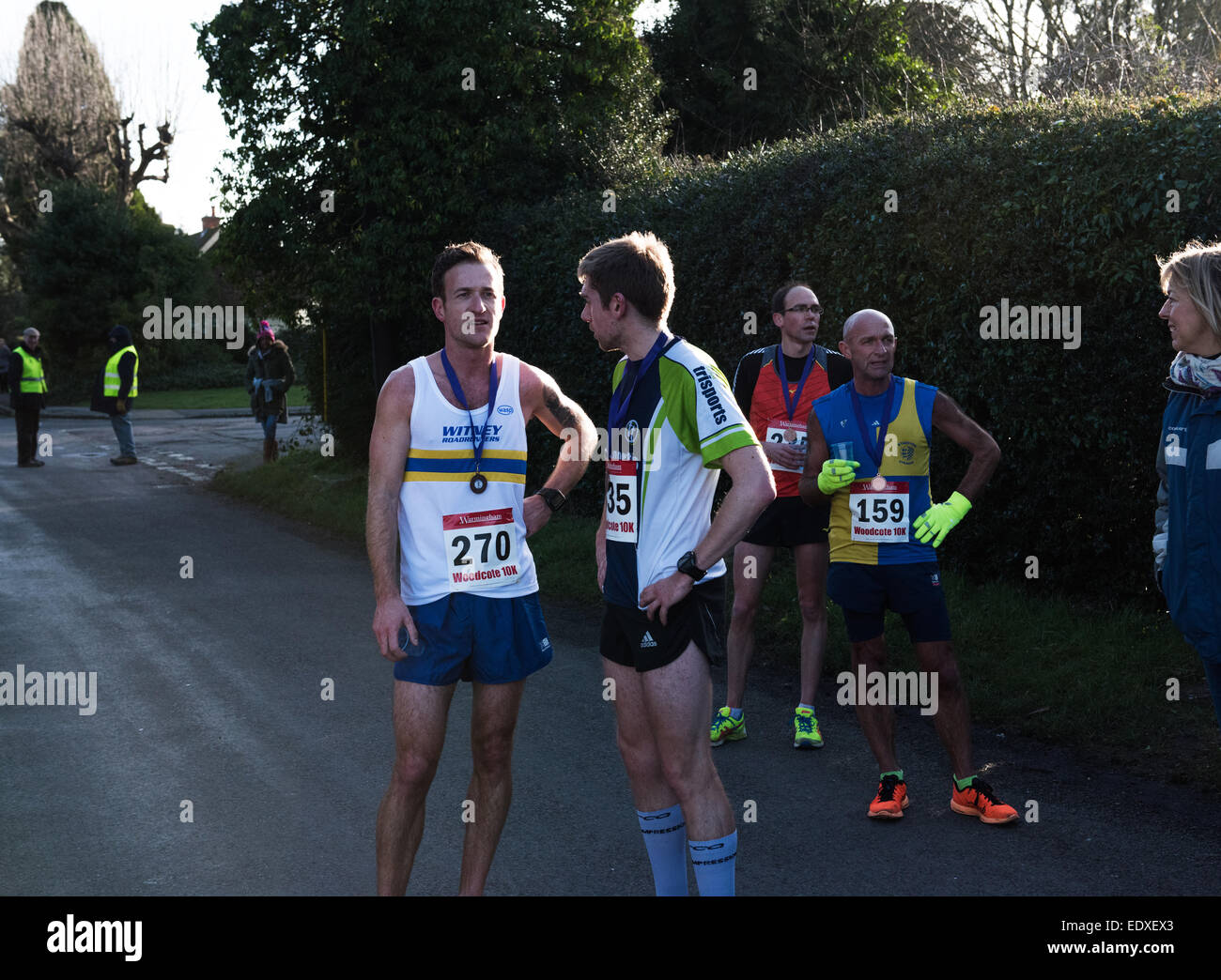 Woodcote, UK. 11 janvier, 2015. Woodcote 10k annuel de collecte de fonds pour la course sur route "un espoir pour demain" . Cette course annuelle a lieu en vertu des règles AA britannique très calme le long des routes vallonnées par. Organisé par le Rotary à Pangbourne - charity no:1059376 et Goring & Woodcote Lions Club - charity no : 1131754 Crédit : Paul Gareth Sands - Alamy Live News Banque D'Images