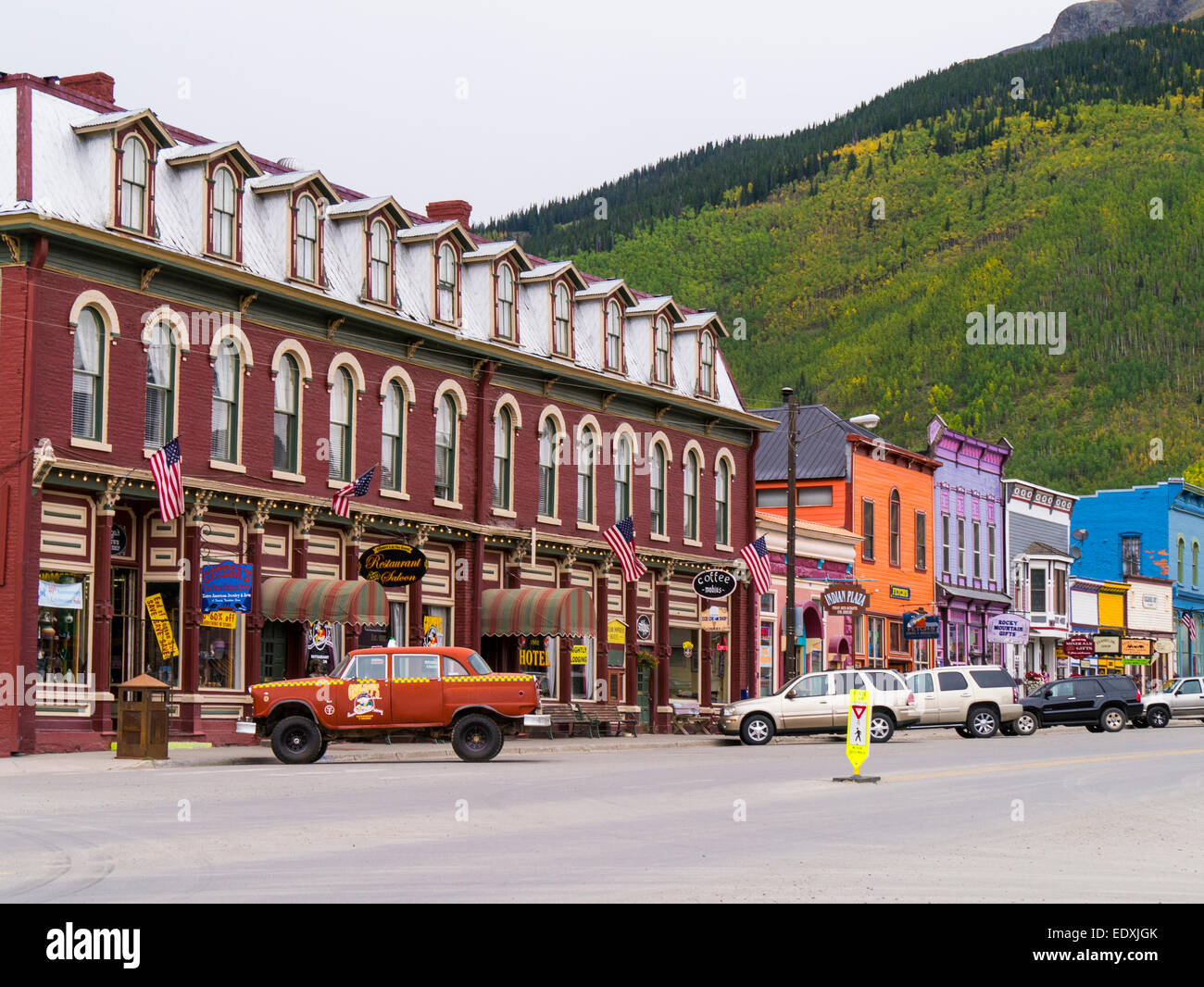 Historique de la vieille ville minière de Silverton Colorado dans les montagnes de San Juan dans le Colorado destination de Durango Silverton Railroad Banque D'Images