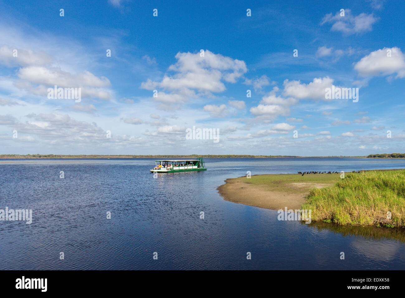 Excursion en bateau à passagers Airboat Haute Myakka Lac dans Myakka River State Park à Sarasota en Floride Banque D'Images