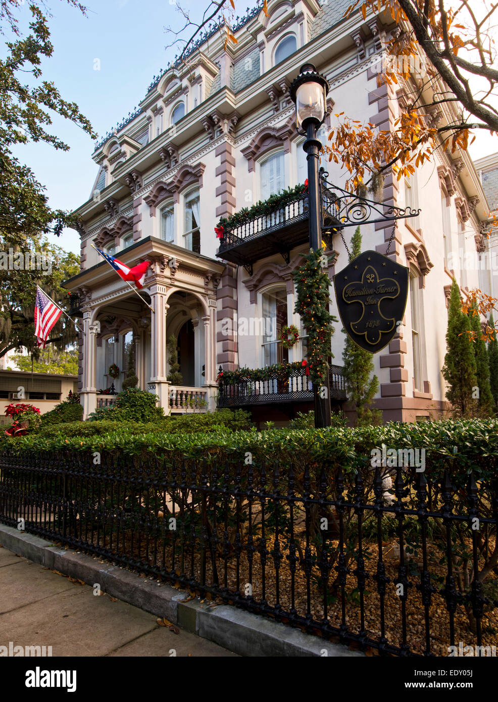 L'Hamilton - Turner Inn 4 étoiles établi en 1873, Savannah, Georgia USA Banque D'Images