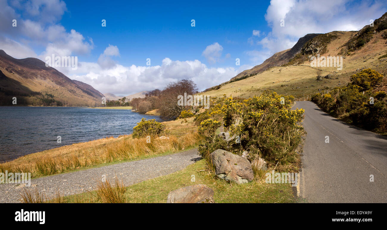 UK, Cumbria, Lake District, Buttermere, de la diminution des Gatesgarth, vue panoramique Banque D'Images