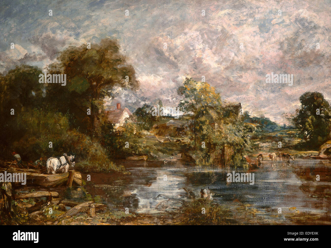 John Constable, Le Cheval Blanc, britannique, 1776 - 1837, 1818-1819, huile sur toile Banque D'Images