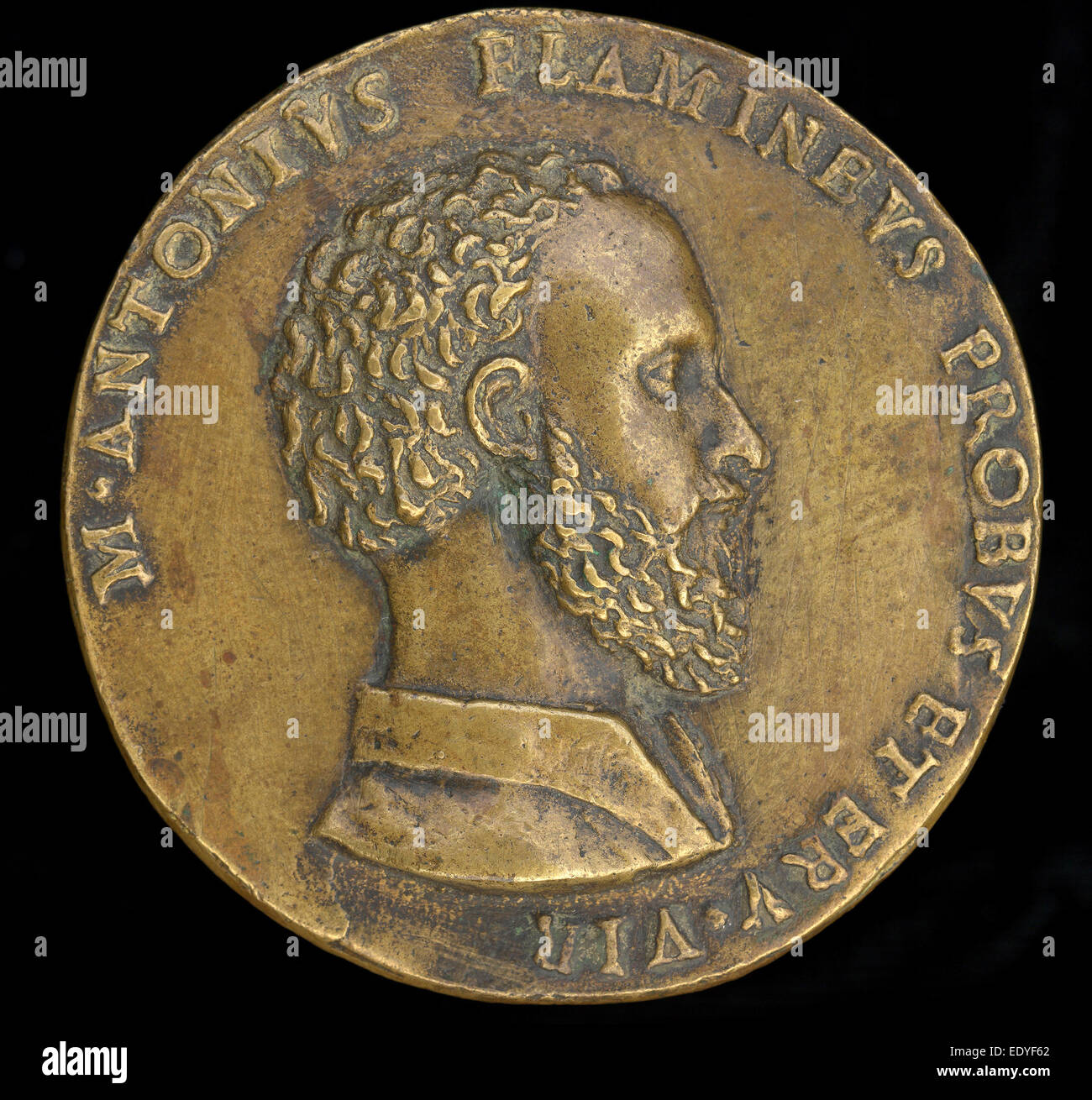 Giulio della Torre, Marcantonio Flaminio, 1498-1550, poète [avers], Italien, ch. 1480 - 1557-1558, années 1520, bronze Banque D'Images