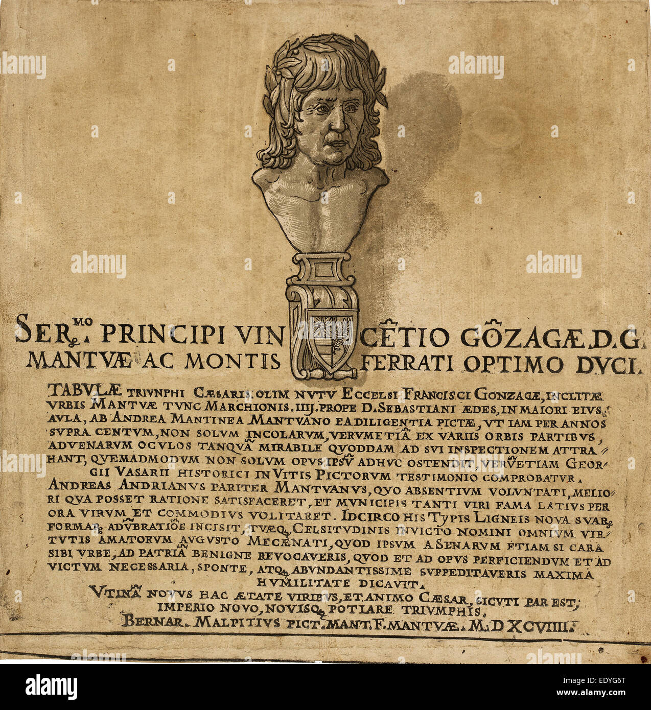 Andrea Andreani Andrea Mantegna, après le triomphe de Jules César : Page de titre, l'italien, 1558-1559 - 1629 Banque D'Images