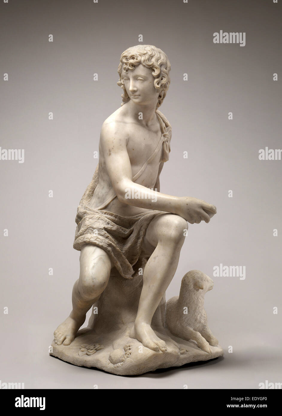 Giovanni Francesco Susini (Italien, 1585 - c. 1653), le jeune Saint Jean-Baptiste, c. En marbre de Carrare, 1610-1630 Banque D'Images
