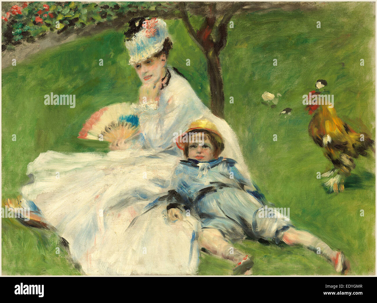 Auguste Renoir, Madame Monet et son fils, Français, 1841-1919, 1874, huile sur toile Banque D'Images