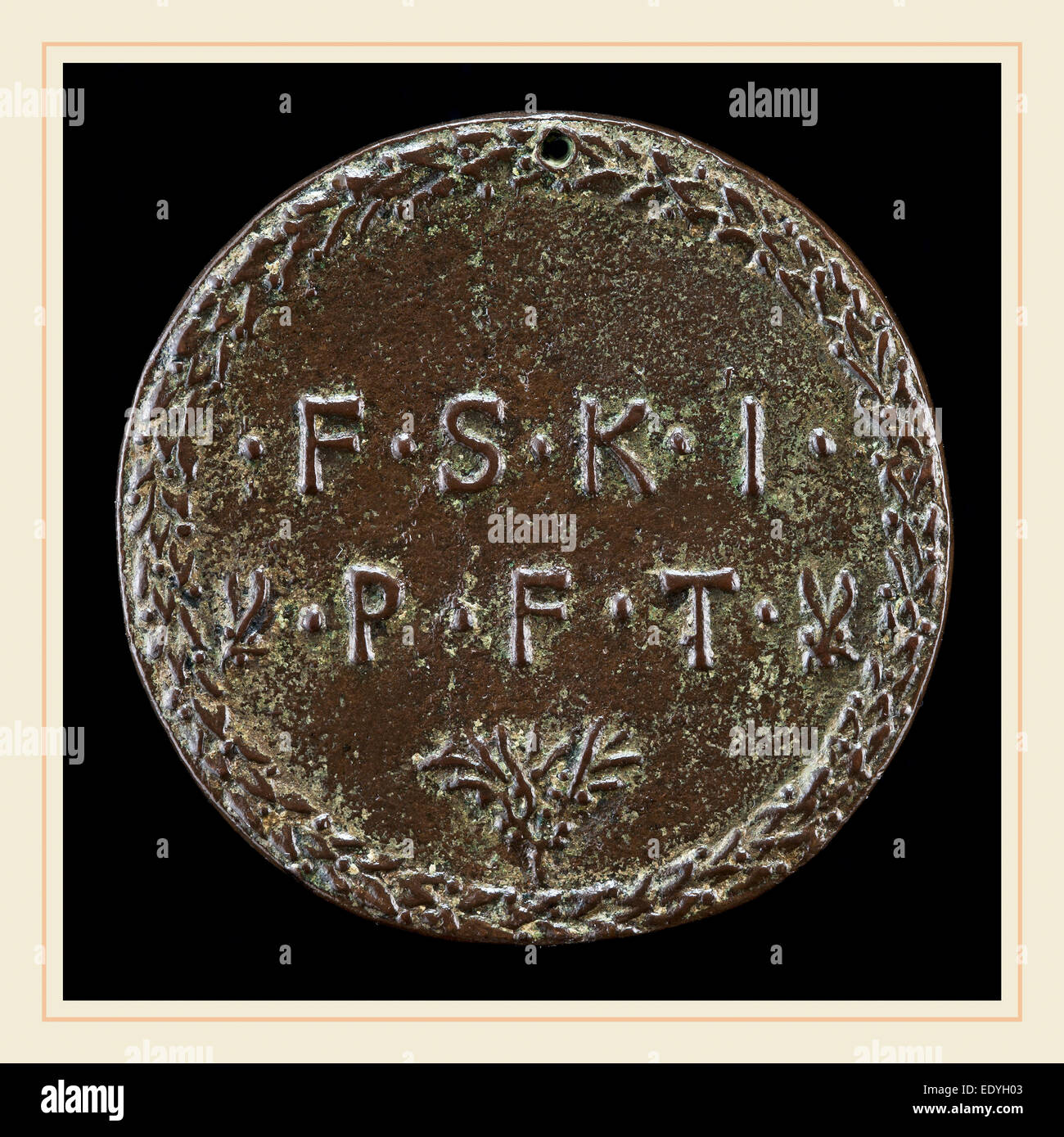 Antonio Marescotti, initiales des sept vertus , Italien, actif 1444-1462, ch. 1440-1443, bronze Banque D'Images