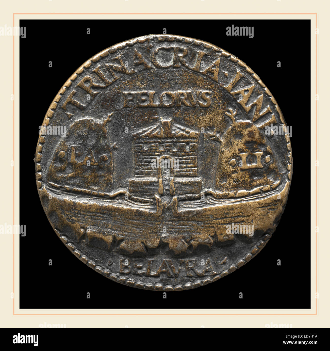 Mantuan 15ème siècle, Chambre entre deux collines , le bronze Banque D'Images