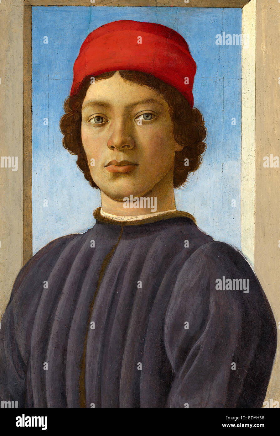 Filippino Lippi (Italien, 1457 - 1504), Portrait d'une jeunesse, ch. 1485, huile et tempera sur panneau Banque D'Images