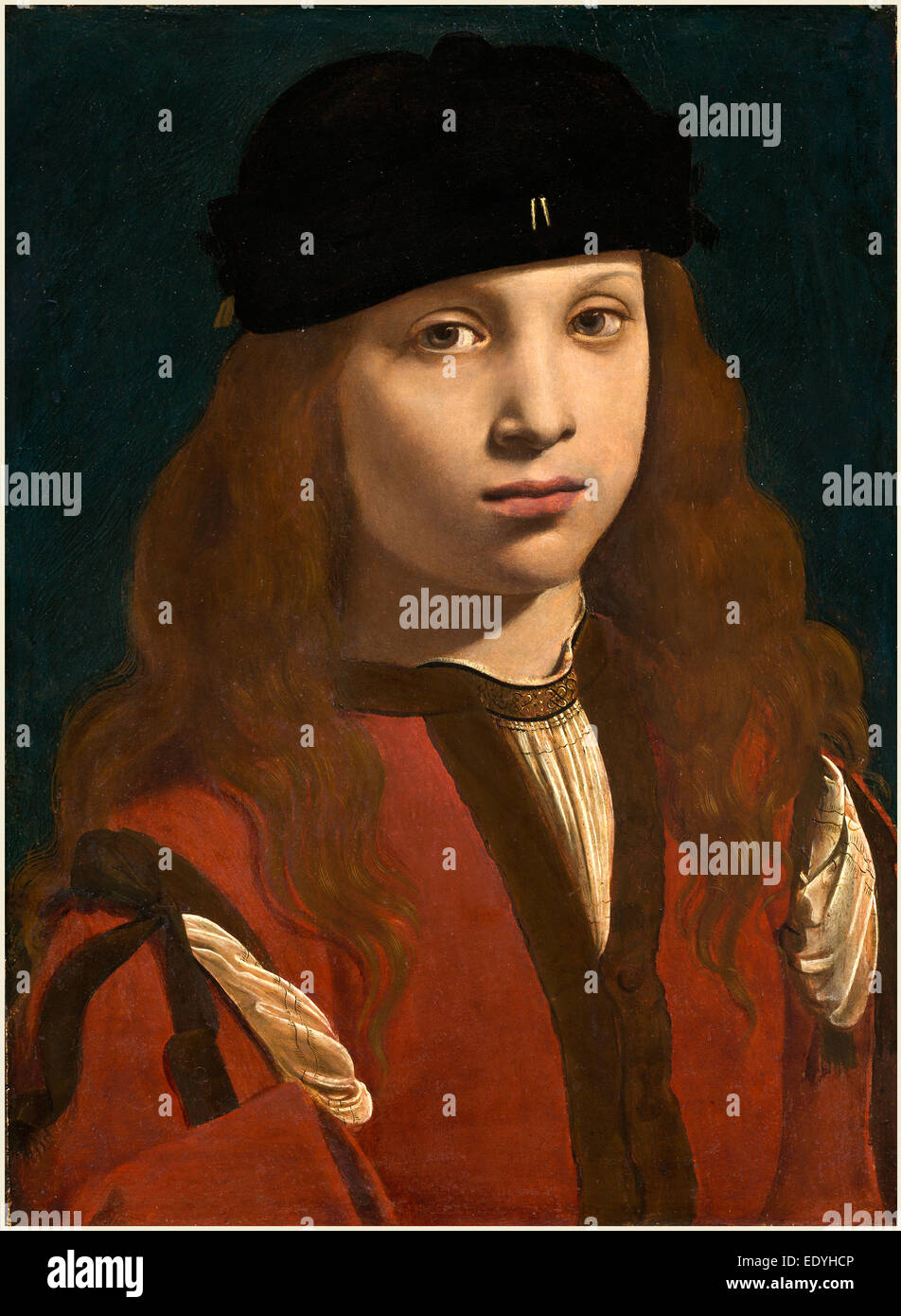 Giovanni Antonio Canal, italien (1467-1516), Portrait d'une jeunesse, ch. 1495-1498, huile sur panneau Banque D'Images