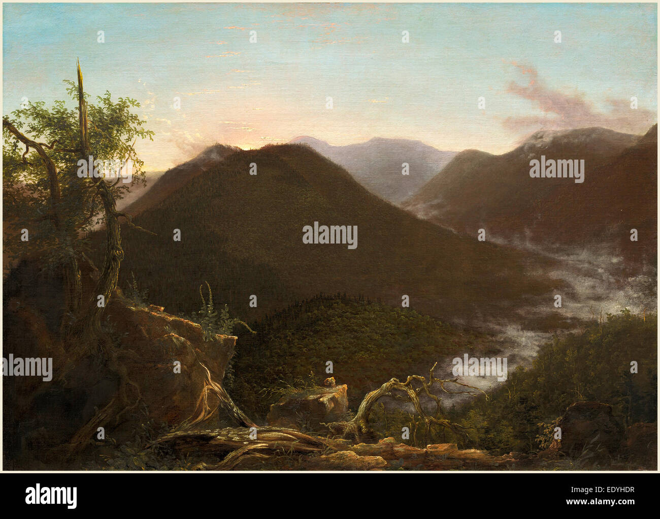 Thomas Cole, le lever du soleil dans les Catskills, Américain, 1801-1848, 1826, huile sur toile Banque D'Images