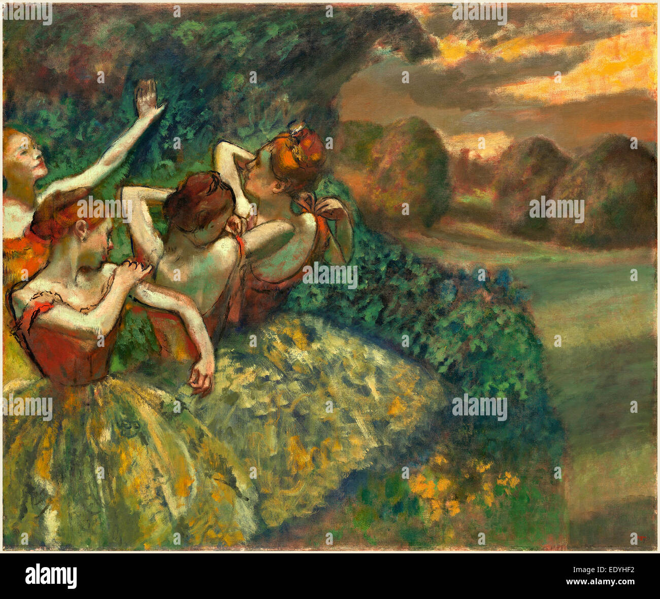Edgar Degas, français (1834-1917), quatre danseurs, ch. 1899, huile sur toile Banque D'Images