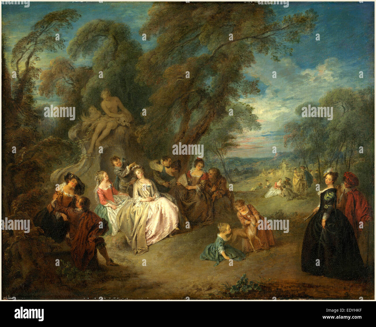 Jean-Baptiste Joseph Pater, français (1695-1736), Fête champêtre, ch. 1730, huile sur toile Banque D'Images