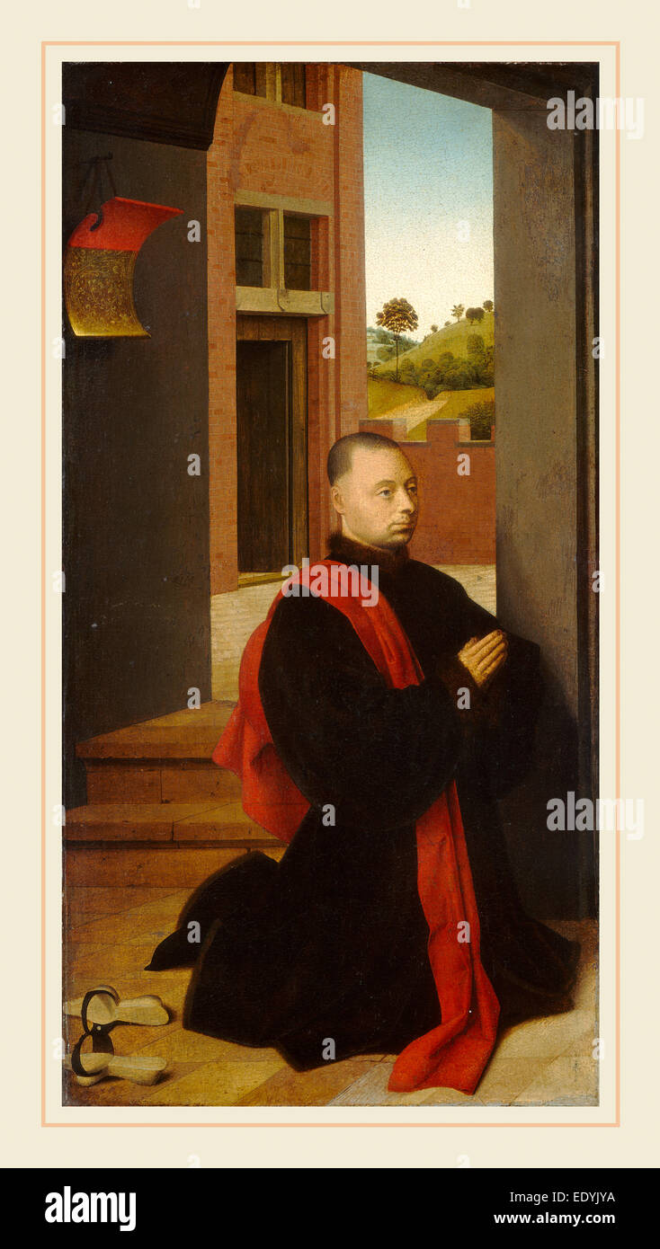Petrus Christus, Portrait d'un donneur mâle, active, Russisch 1444-1475-1476, ch. 1455, huile sur panneau Banque D'Images